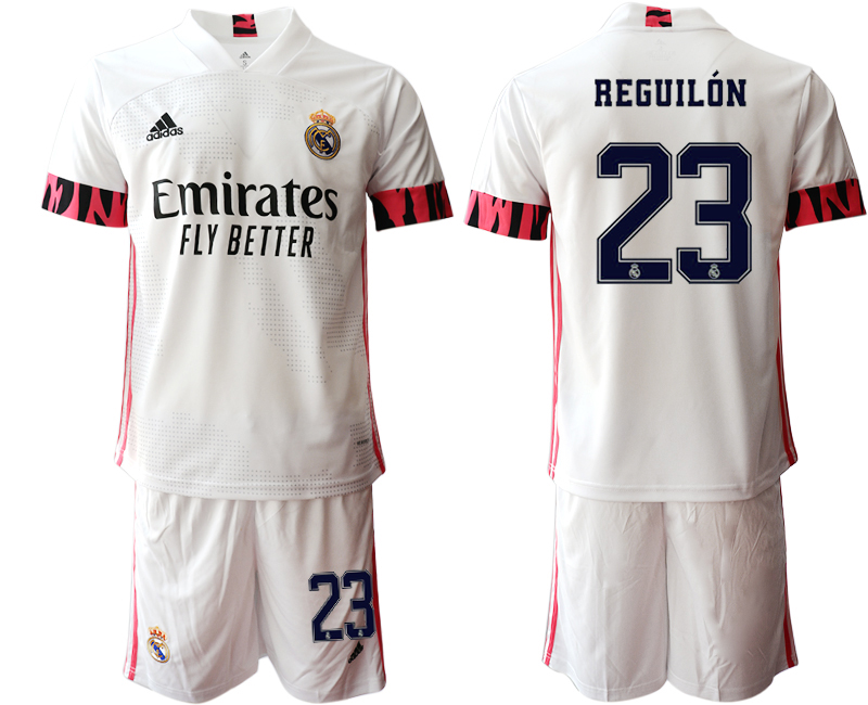 Men 2020-2021 club Real Madrid home #23 white Soccer Jerseys1->real madrid jersey->Soccer Club Jersey
